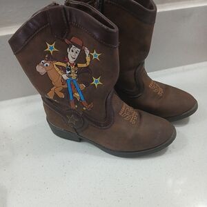 Brown Cowboy Boots with Cartoon Design